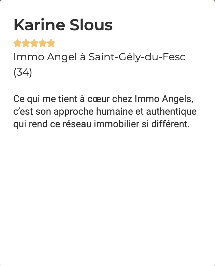 Karine S. met en avant l'authenticité et l’humanité du réseau Immo Angels dans l’immobilier.