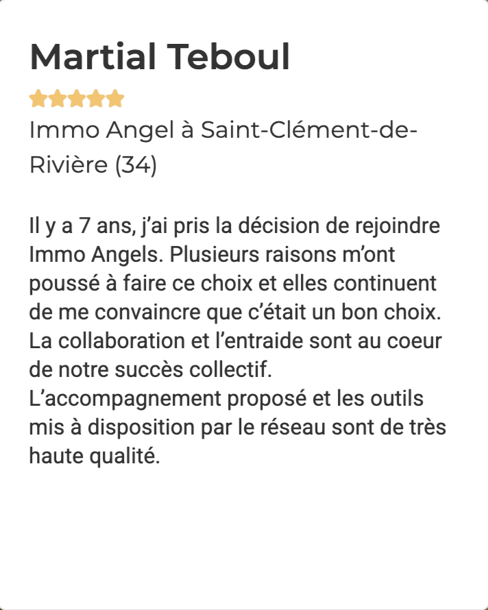 Martial T. raconte son parcours de 7 ans avec Immo Angels et l'importance de l'entraide dans le réseau.