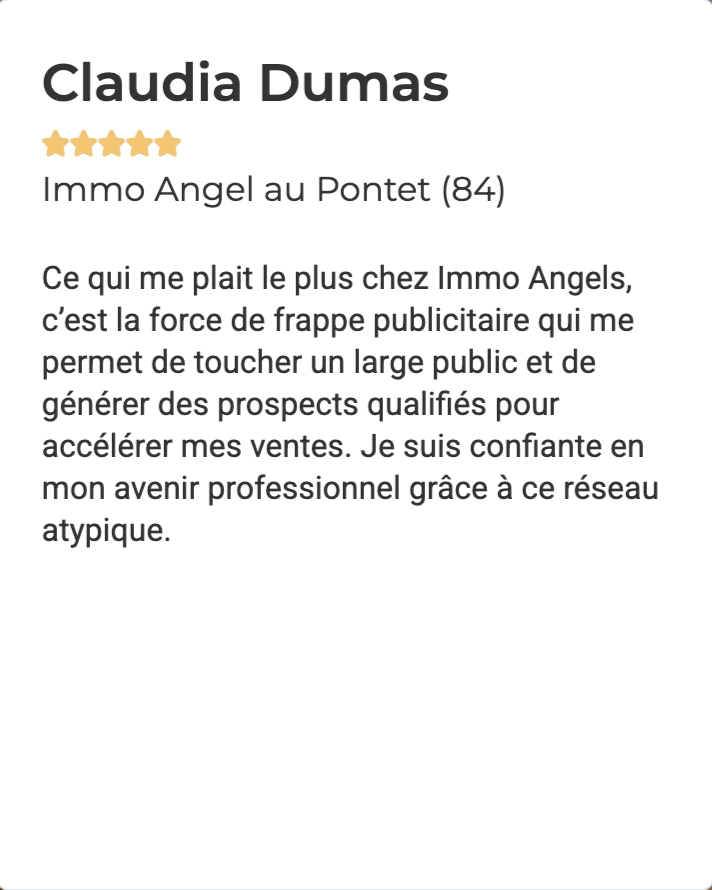 Claudia D. partage son expérience sur l'impact de la publicité chez Immo Angels pour générer des prospects.