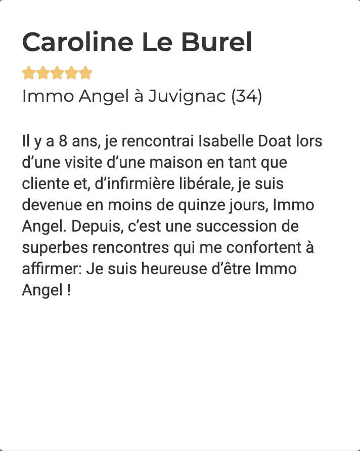 Caroline L. raconte son passage d’infirmière libérale à agent immobilier grâce à sa rencontre avec Isabelle Doat.