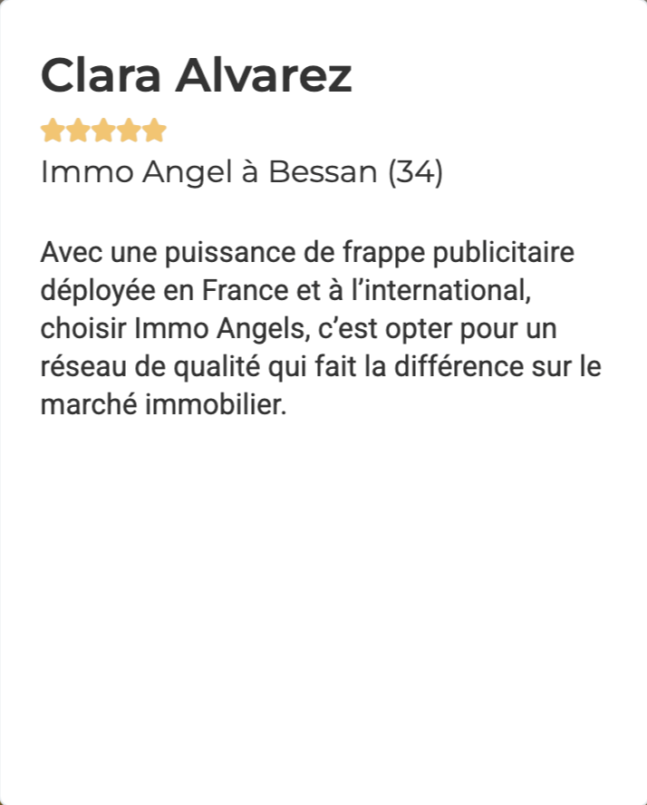 Clara A. explique pourquoi Immo Angels fait la différence sur le marché immobilier avec sa visibilité internationale.