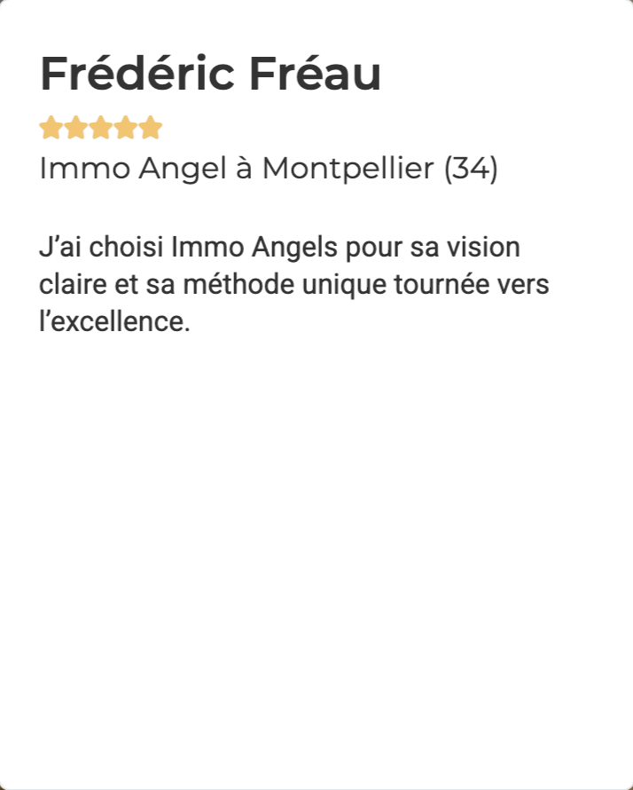 Frédéric F. explique pourquoi il a choisi Immo Angels pour sa méthode tournée vers l’excellence.